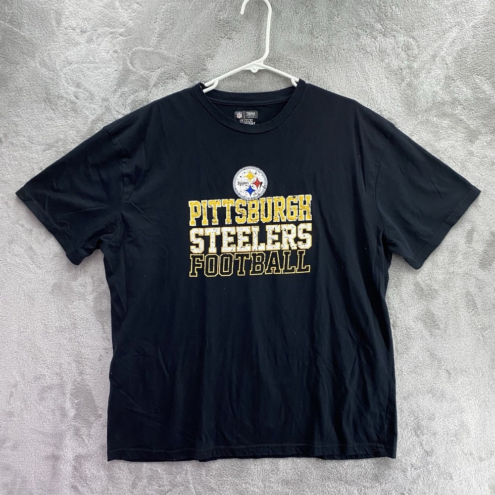 Pittsburgh Steelers NFL Men XL Black Graphic T-Shirt Football Logo Tee